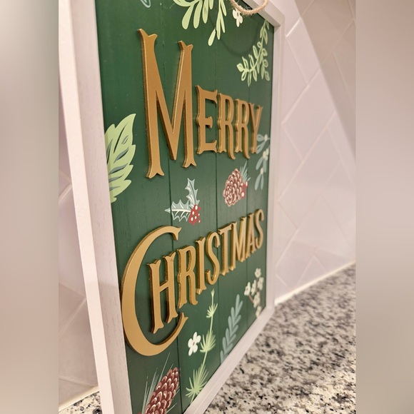 Hanging Wooden Merry Christmas Decorative Sign - Picture 2 of 6